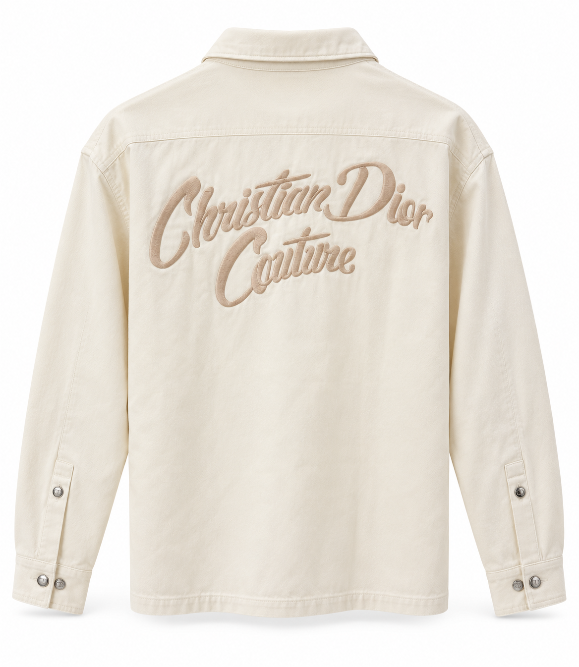 Dior Cream Embroidered Logo Overshirt