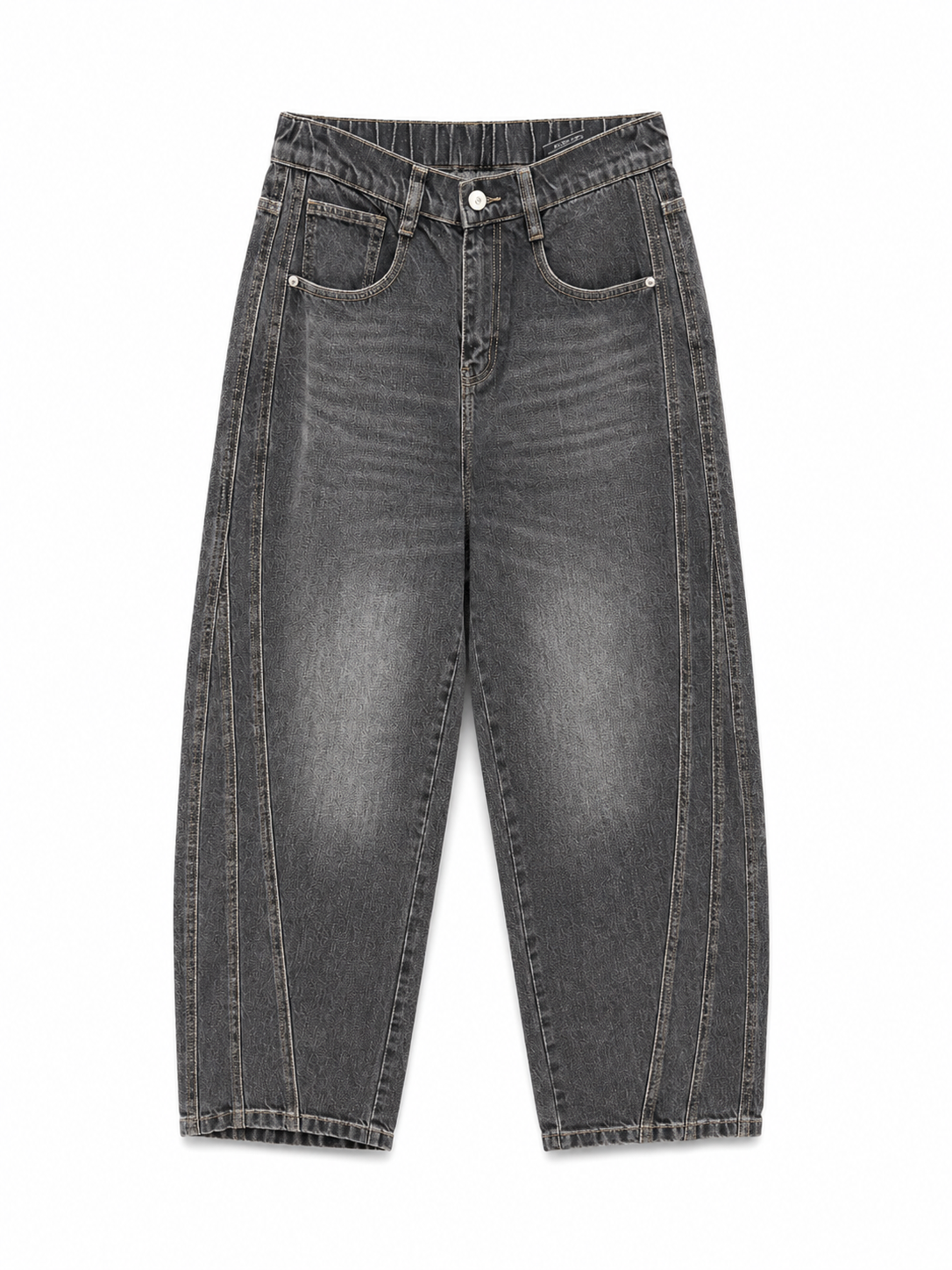 Washed Barrel Leg Jeans – Vintage Grey