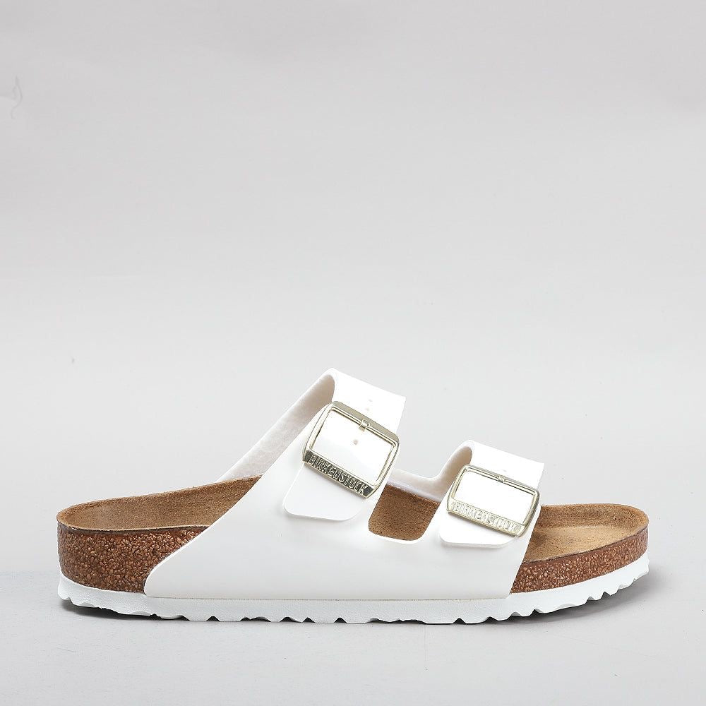 BIRKENSTOCK - ARIZONA - PATENT WHITE SANDALS