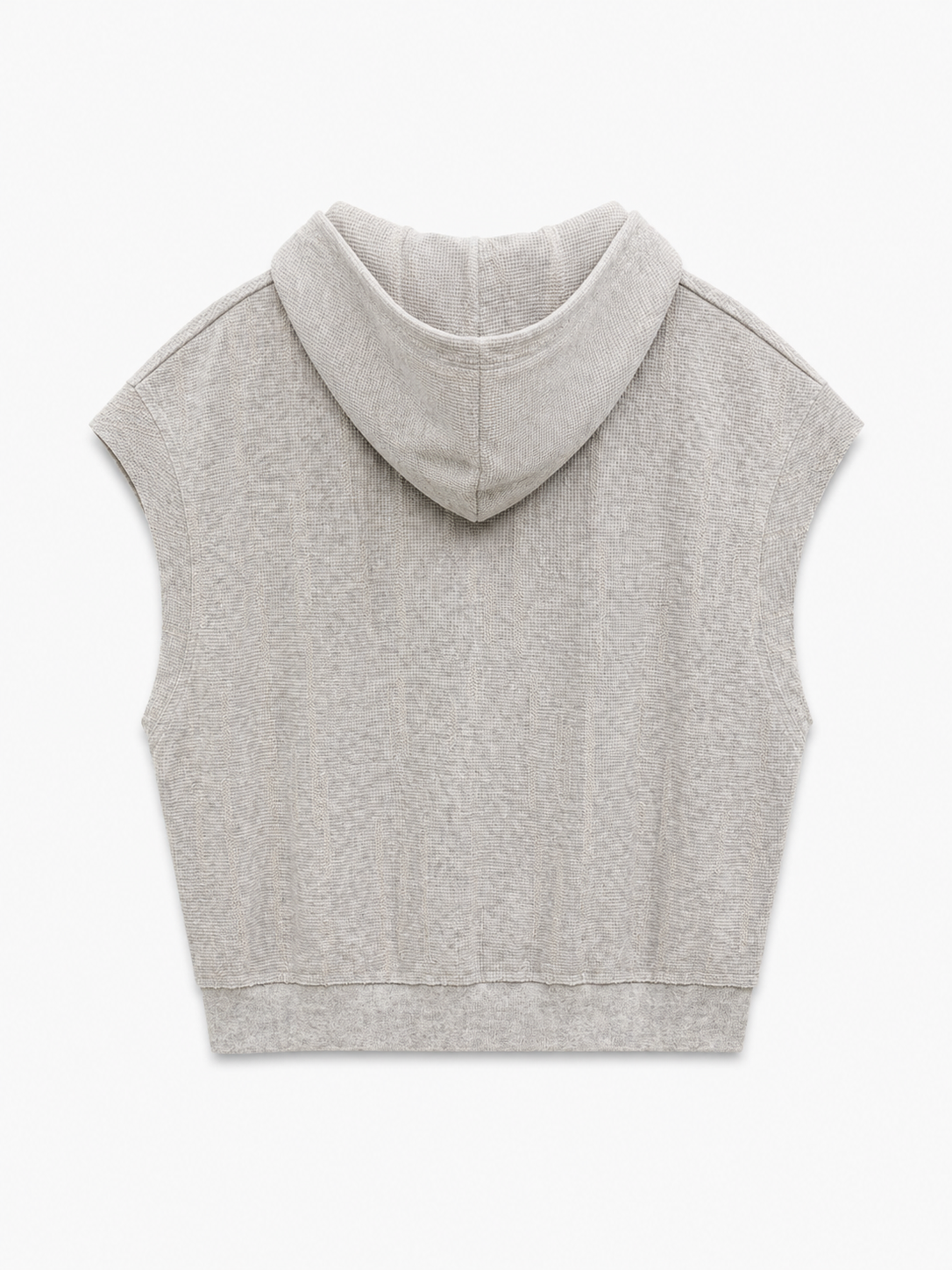 WAFFLE KNIT HOODIE VEST