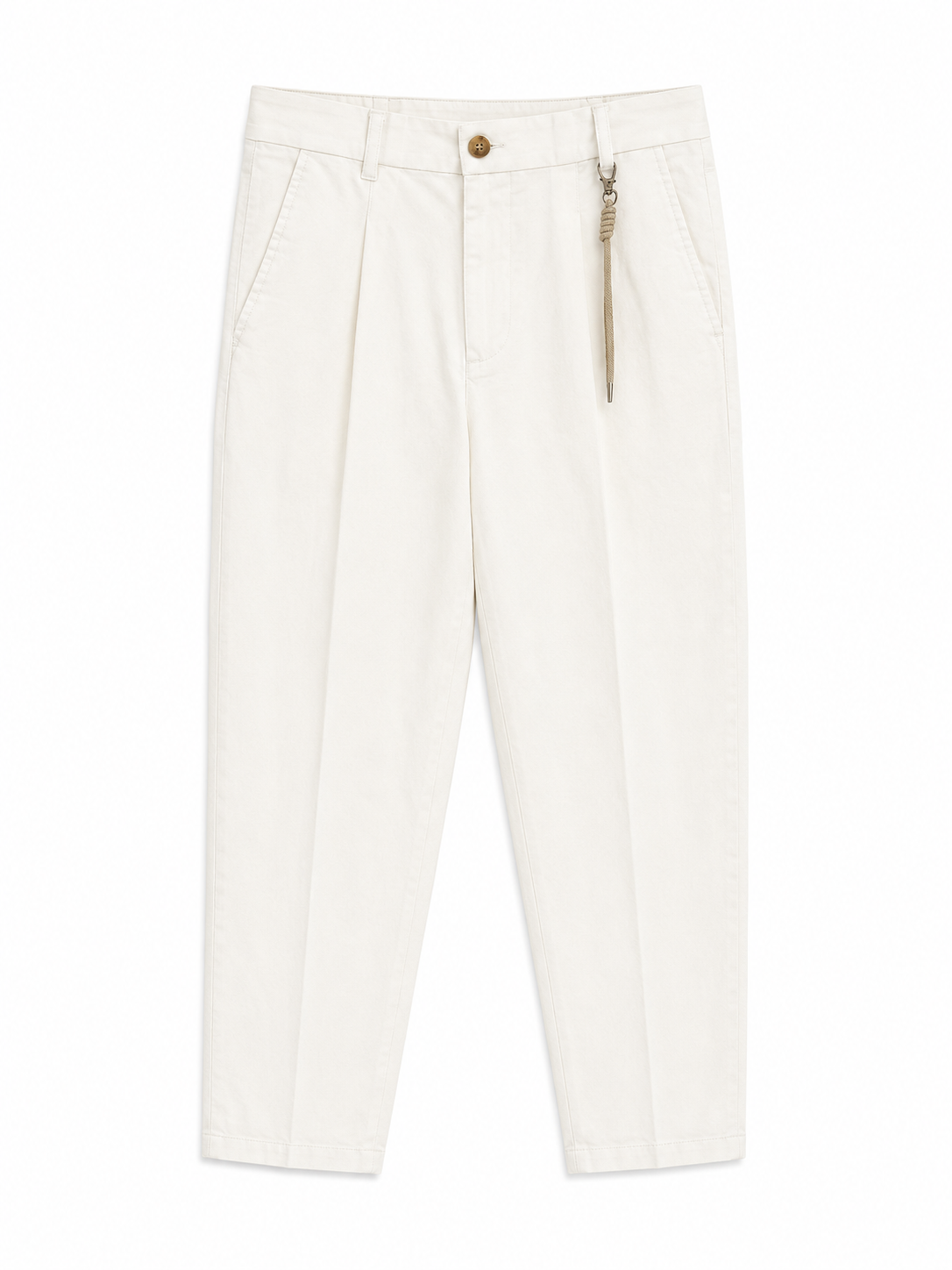 ESSENTIAL TAILORED PANTS- LINEN - WHITE