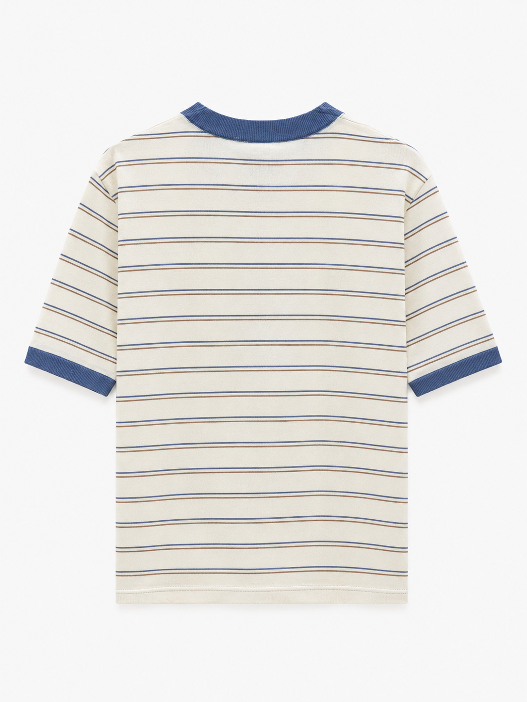 Retro Stripe T-Shirt – Off White & Blue