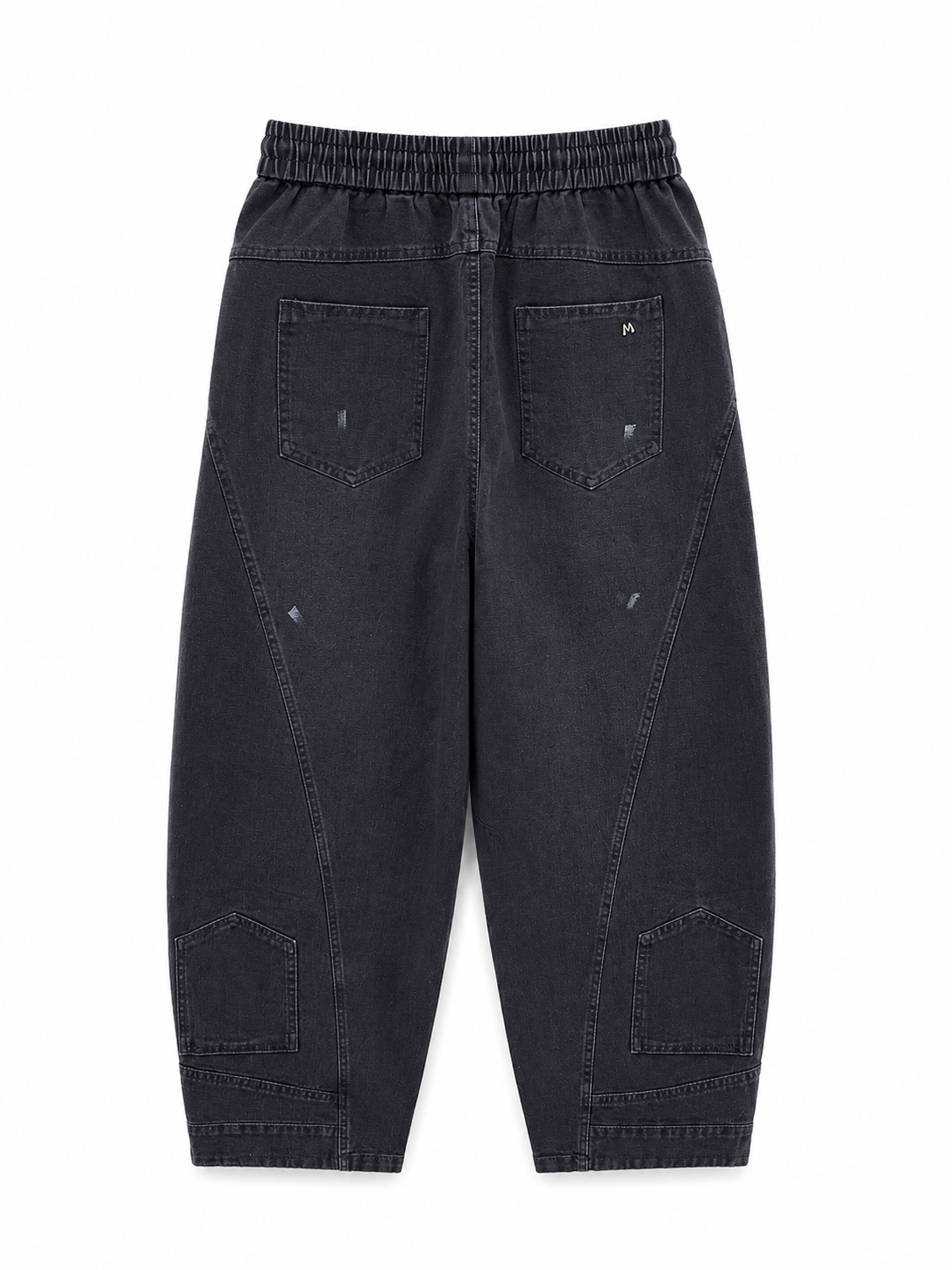 Vintage Washed Barrel Jeans – Black