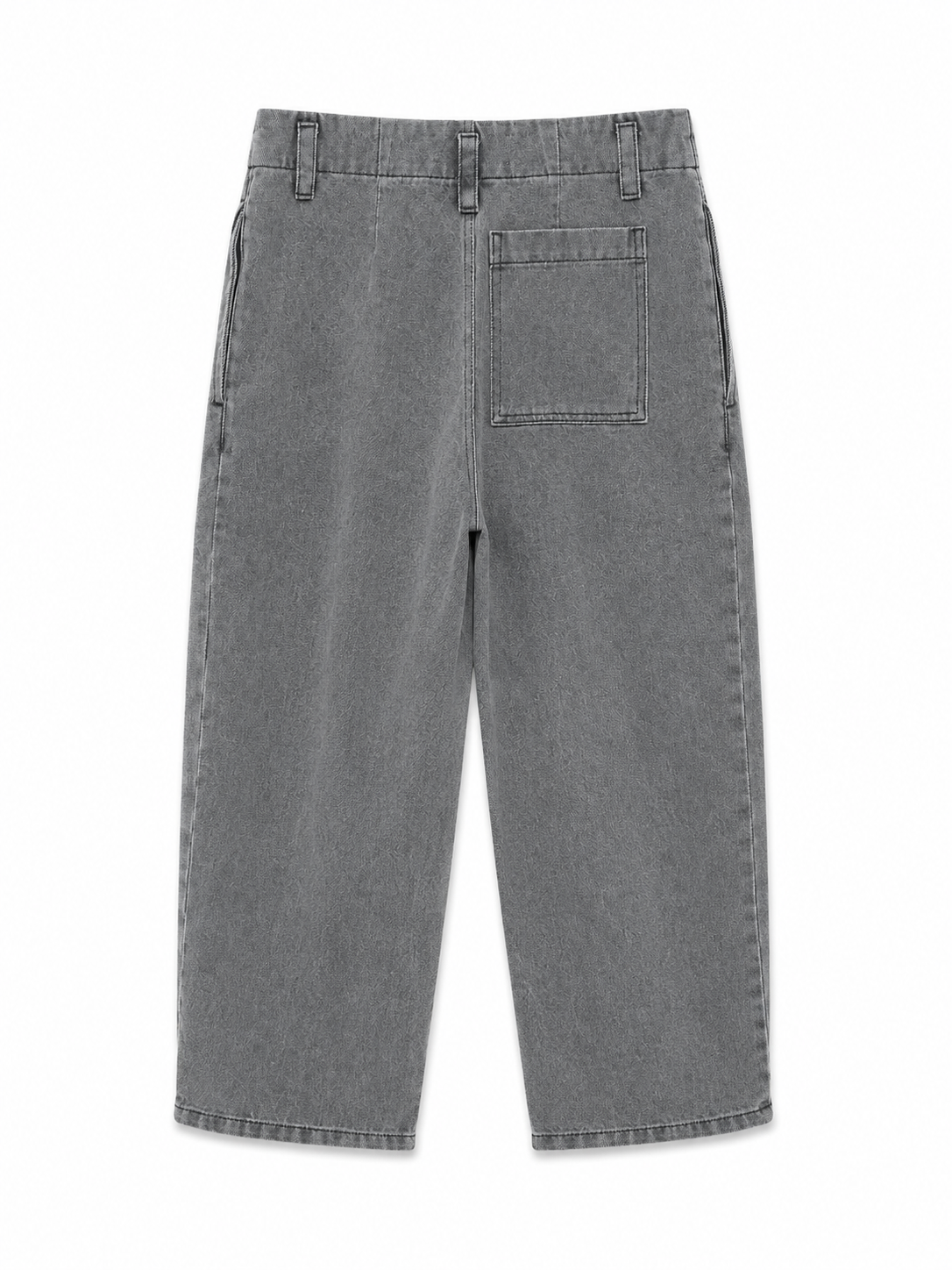 Pleated Wide Leg Jeans – Washed Grey