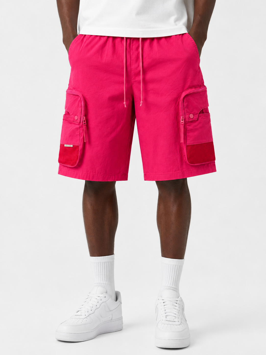 Utility Pocket Cargo Shorts – pink