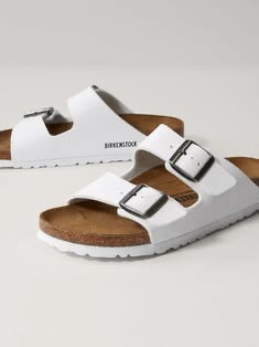 BIRKENSTOCK - ARIZONA - PATENT WHITE SANDALS