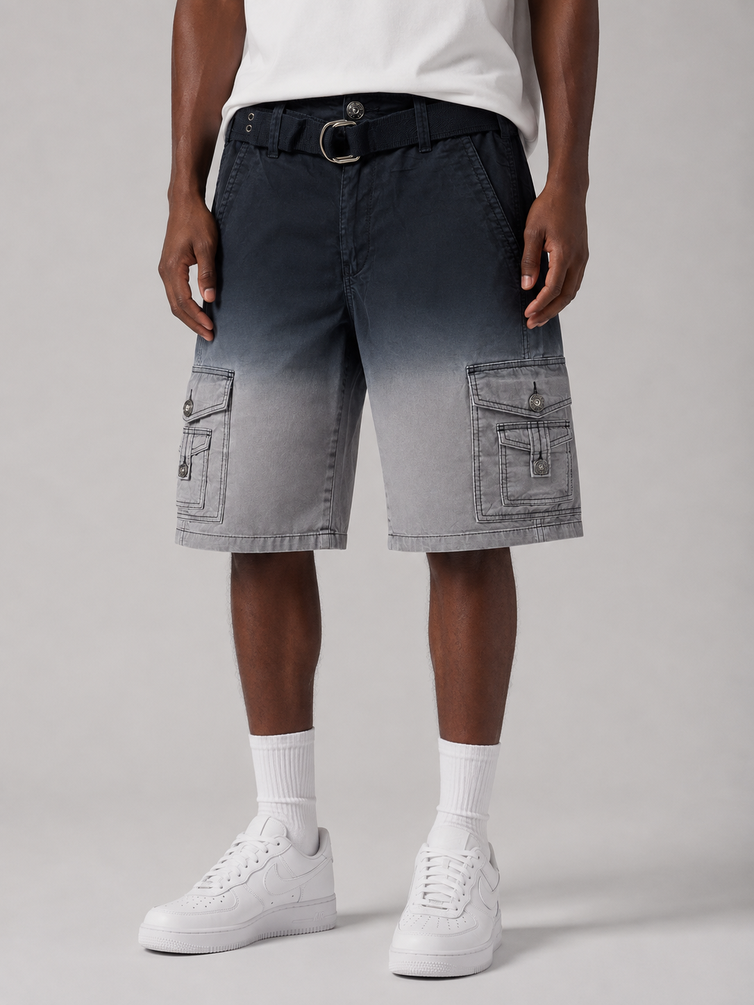 Vintage Wash Belted Cargo Shorts