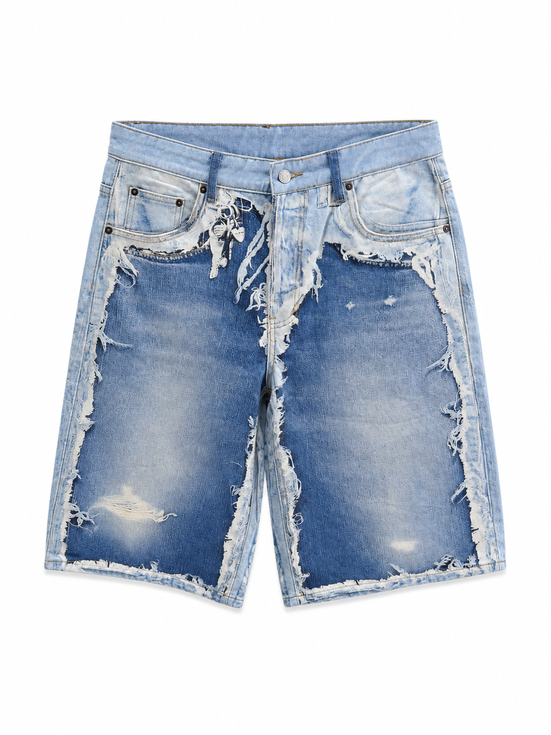 Raw Edge Denim Shorts – Light Blue