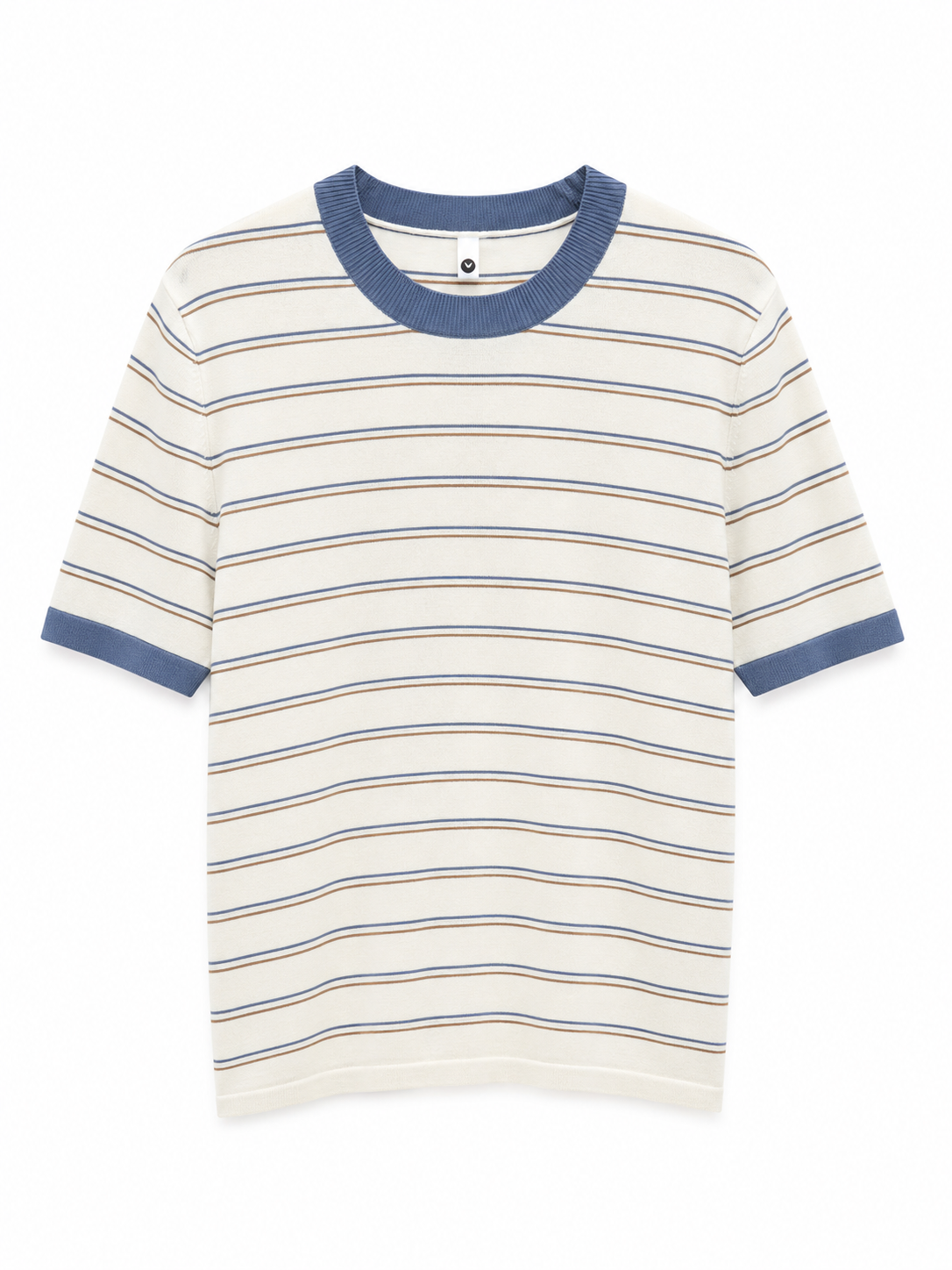 Retro Stripe T-Shirt – Off White & Blue