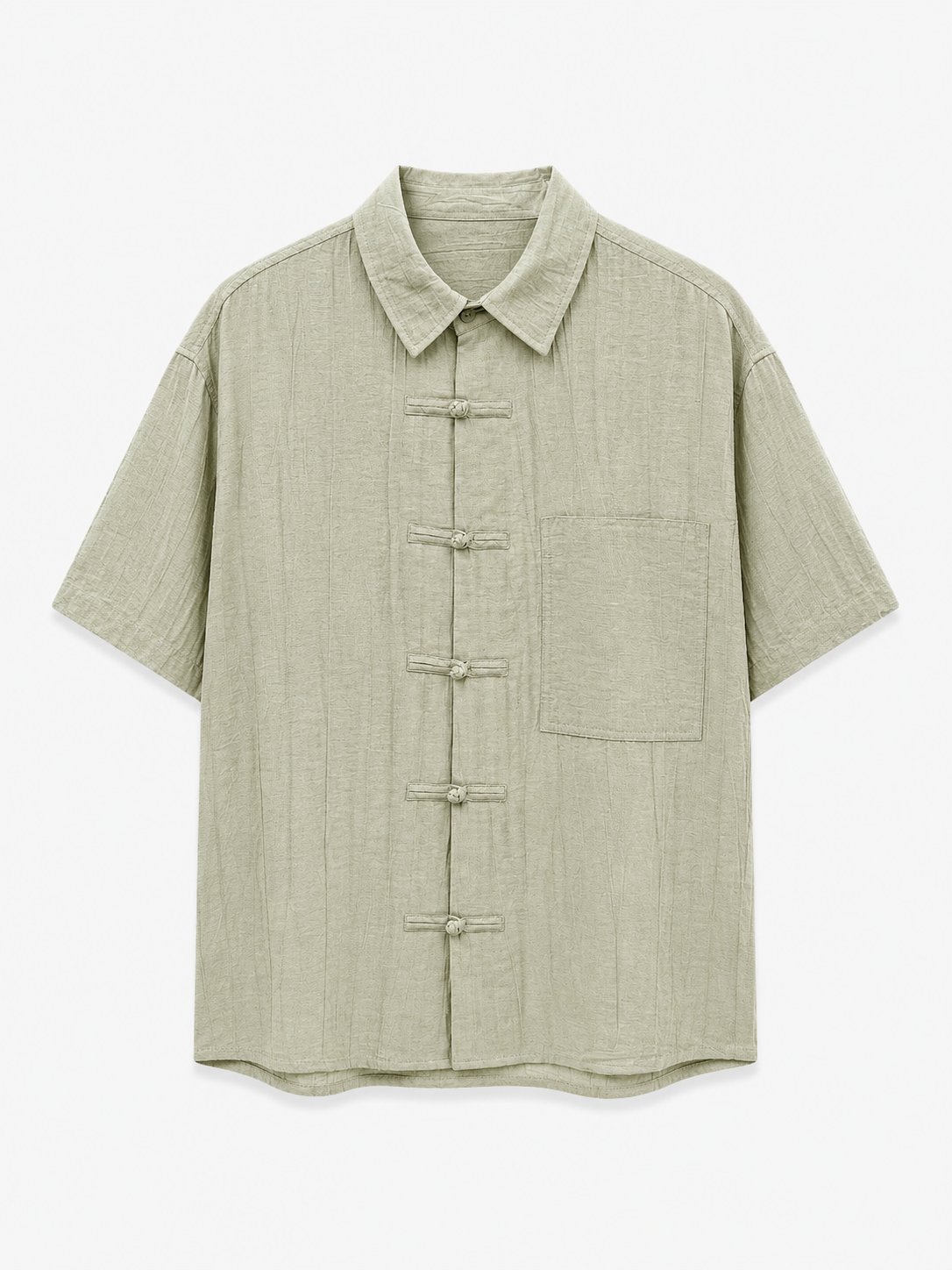 Textured Toggle Shirt – Sage Green