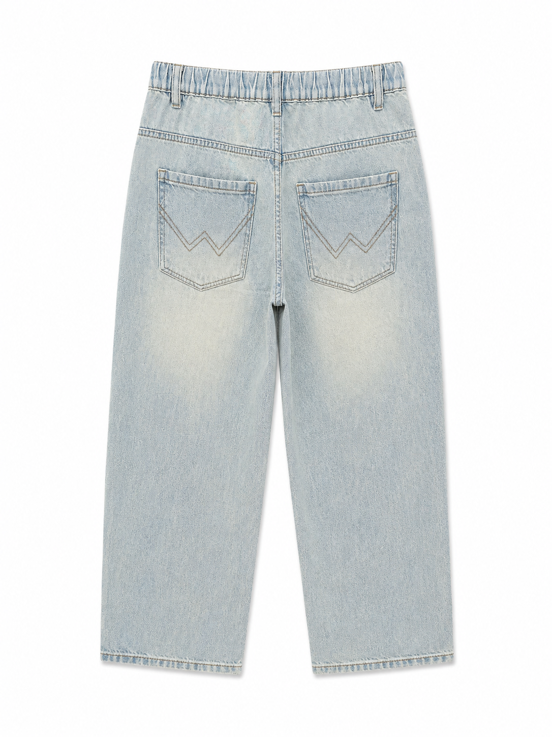 Washed Drawstring Denim Pants – Light Blue