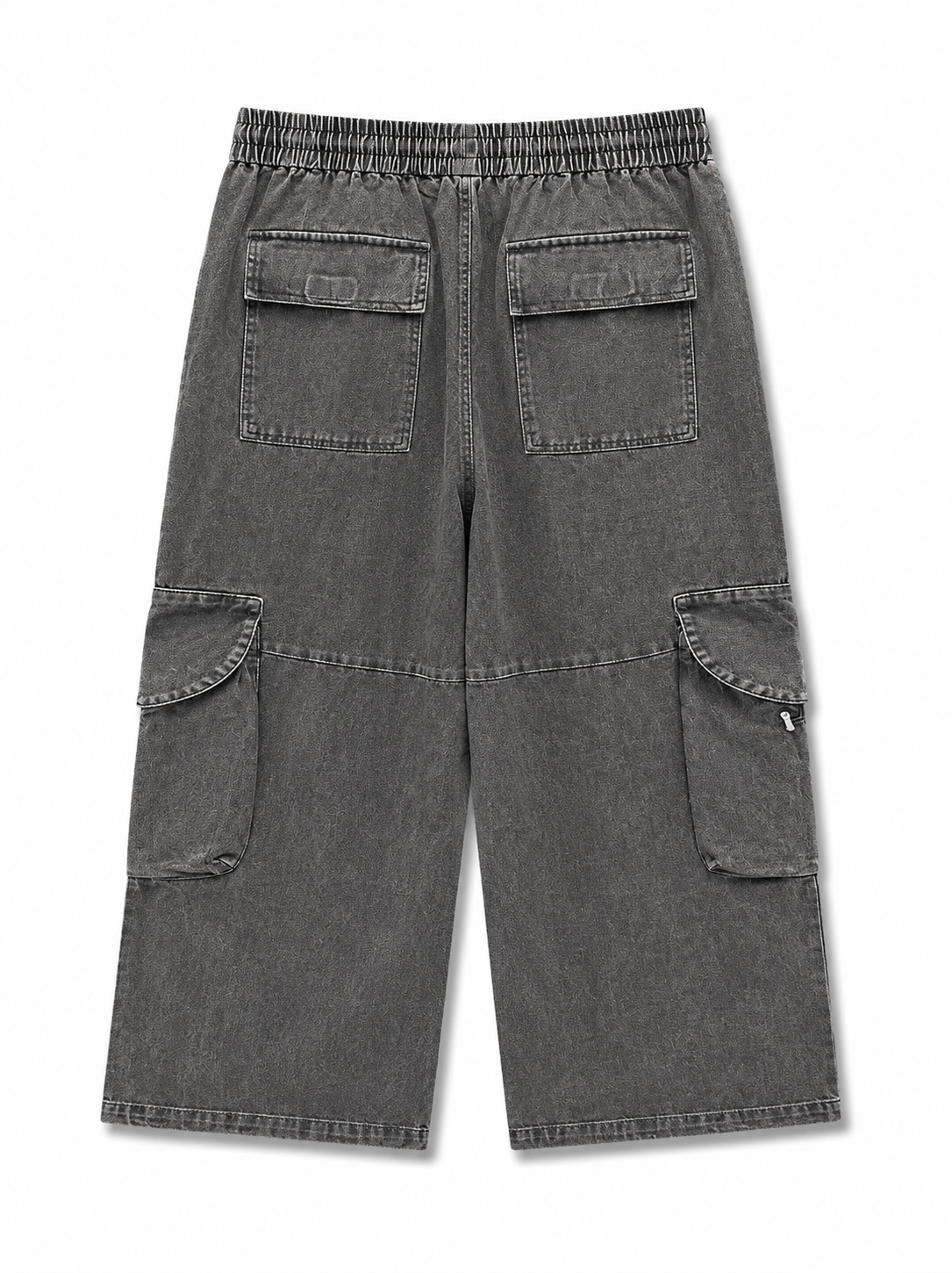 Wide Leg Washed Cargo Jeans