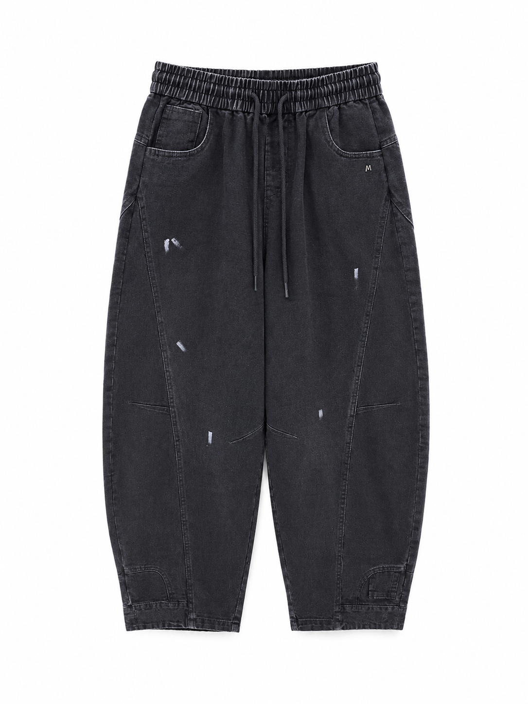 Vintage Washed Barrel Jeans – Black