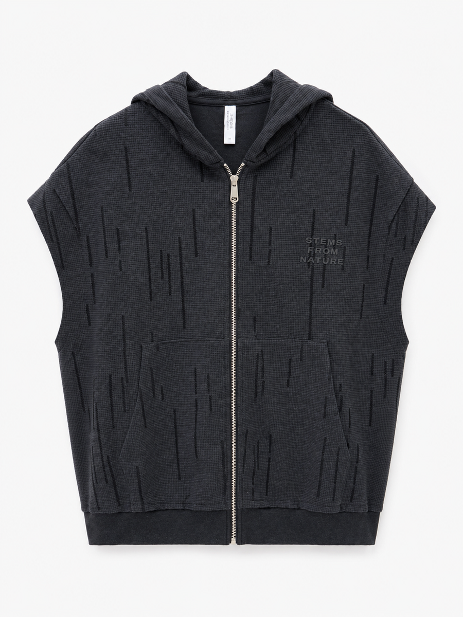 Waffle Knit Hoodie Vest