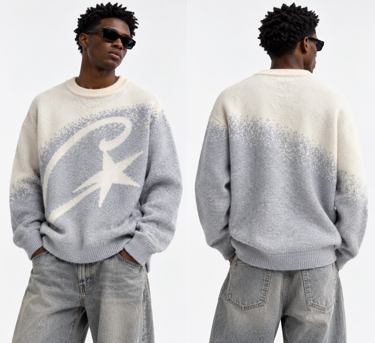 Corteiz C Star Gradient Mohair
Knit Sweater