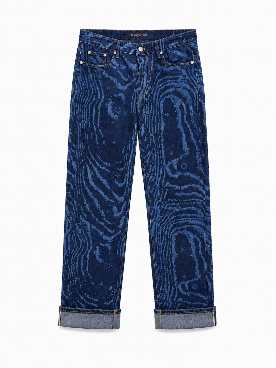 Woodgrain Monogram Denim Jeans – Blue LV