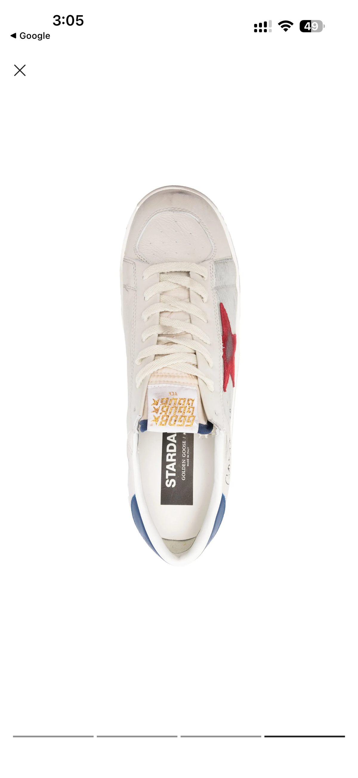 Golden Goose Stardan Ivory
White red star
blue heel tab