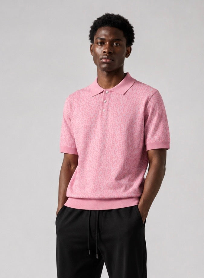 Versace Luxury Knit Polo Pink