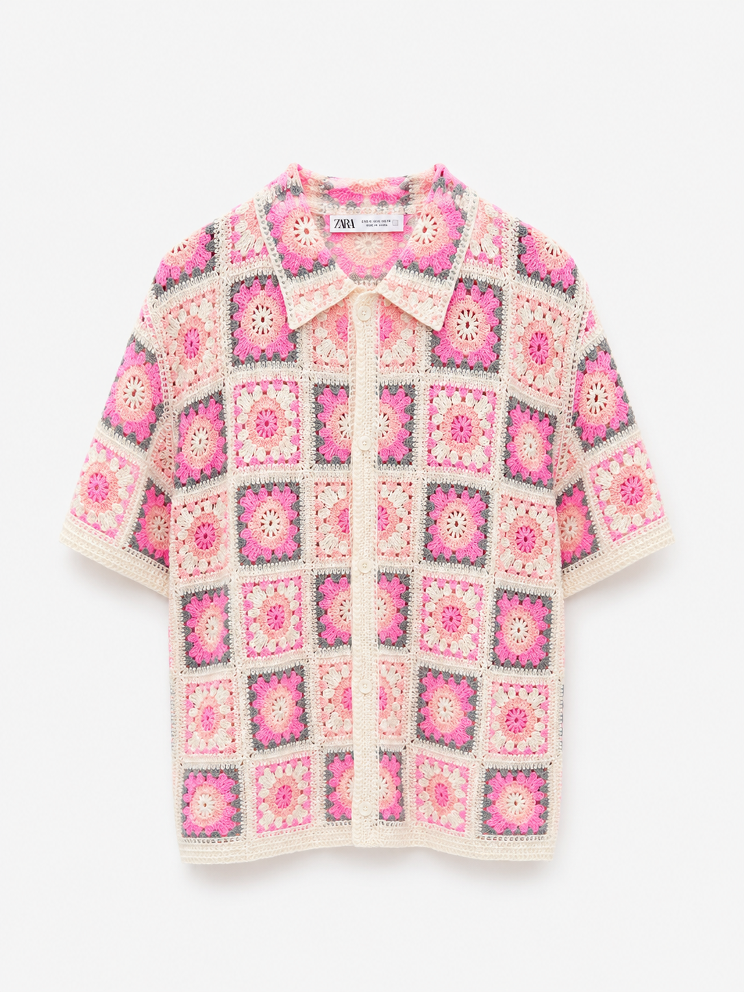 Crochet Resort Shirt –PINK