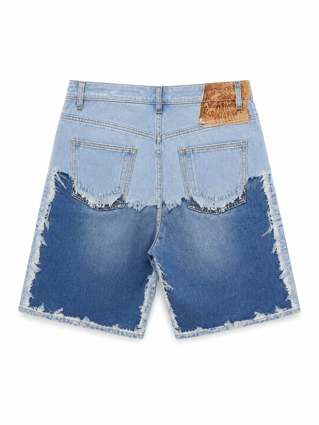 Raw Edge Denim Shorts – Light Blue