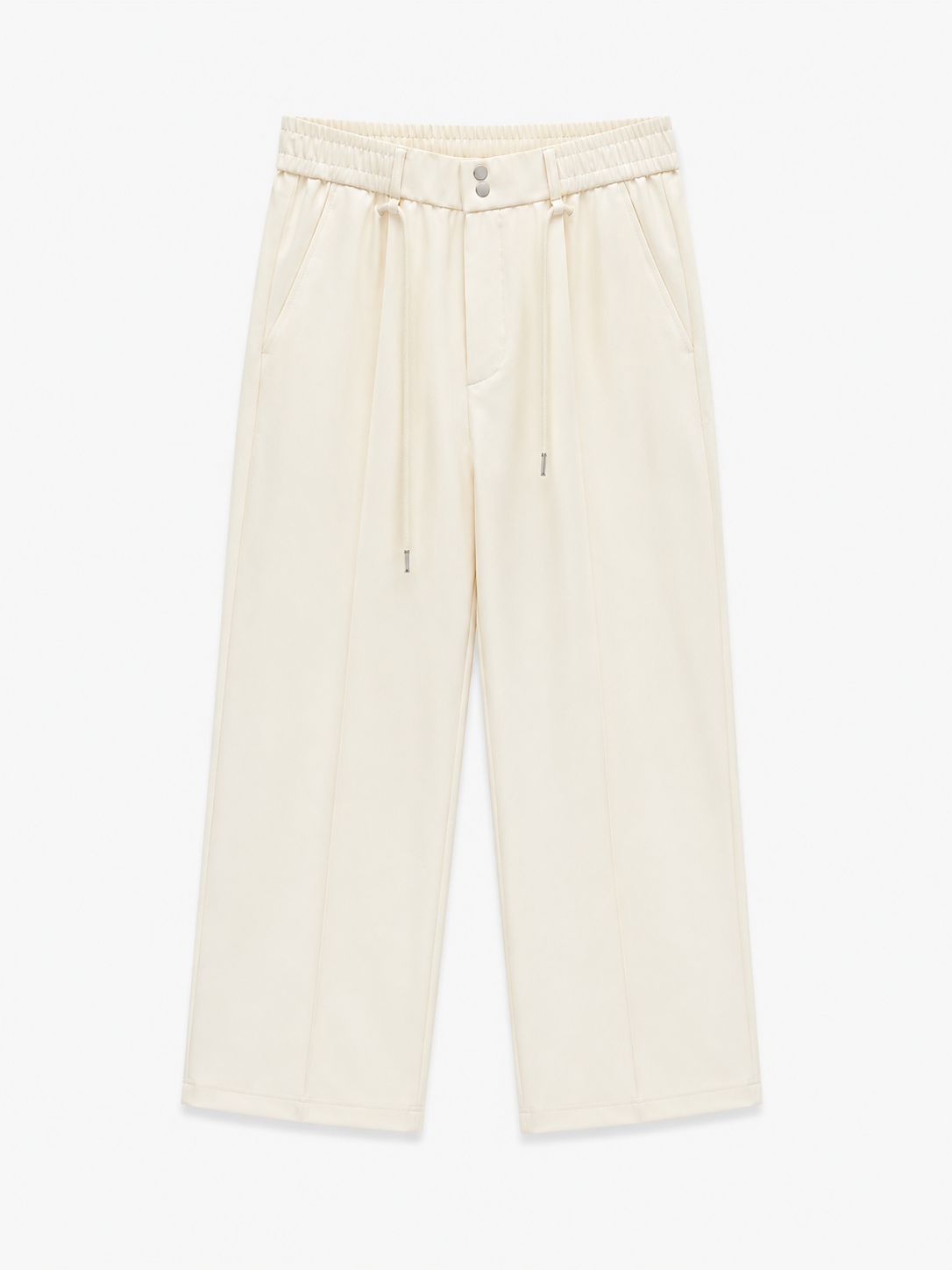 Premium Cream Wide-Leg Pants