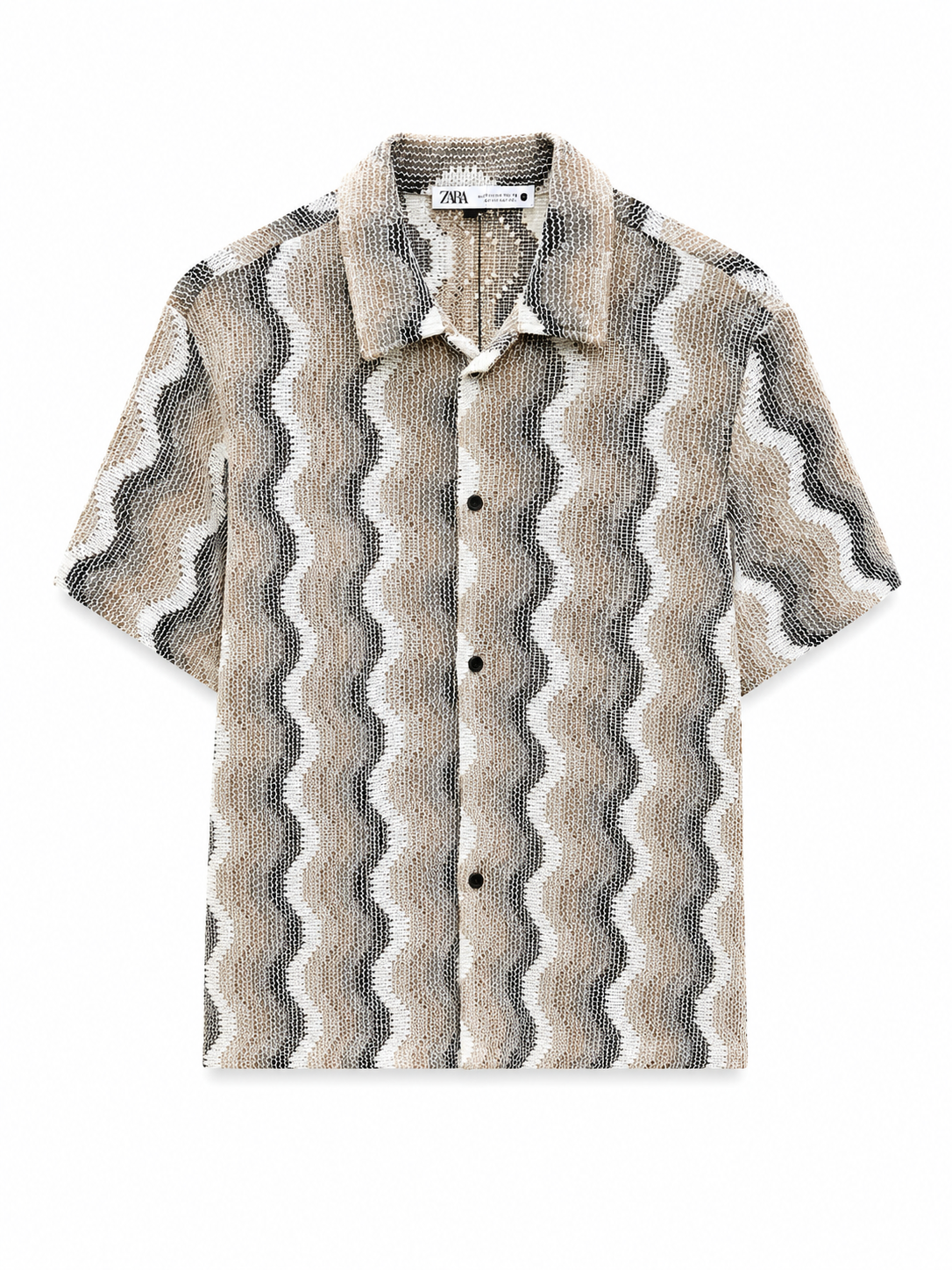 Wave Knit Resort Shirt – Sand ZARA