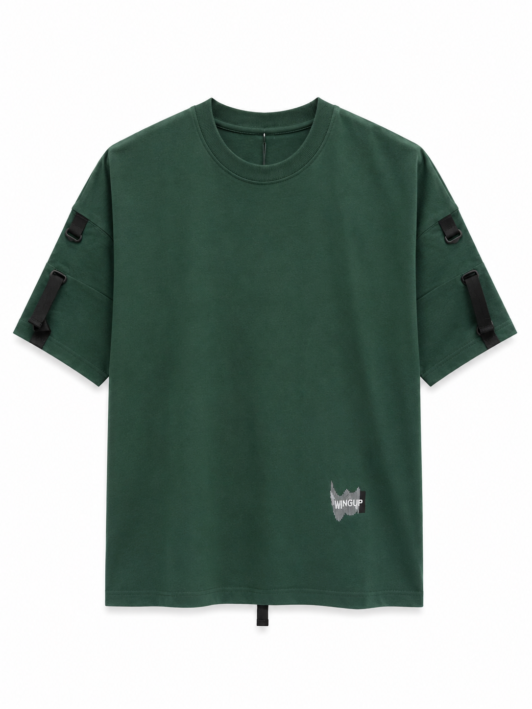 Utility Strap Oversized T-Shirt – Forest Green