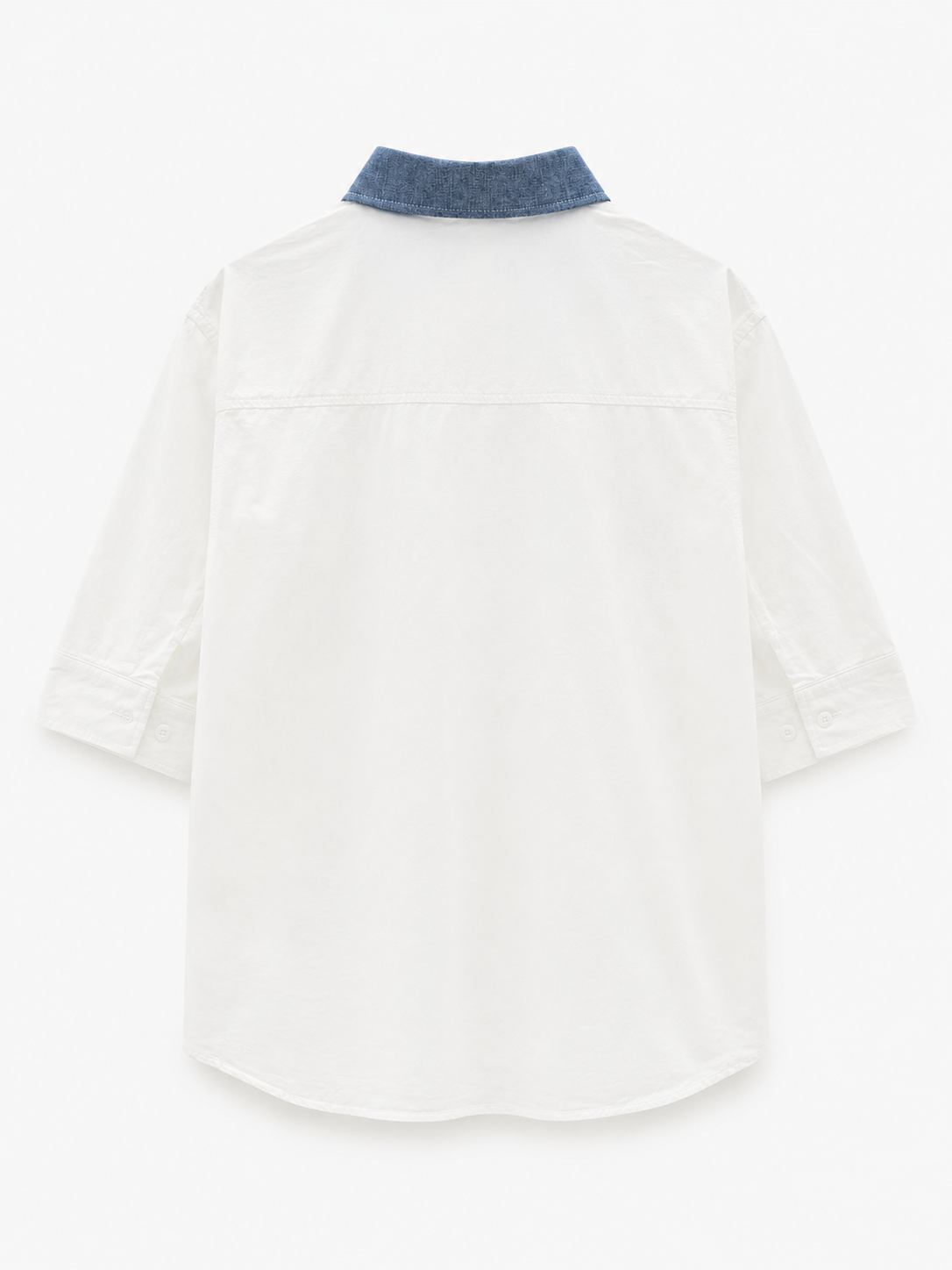 Relaxed Fit Contrast Collar Shirt