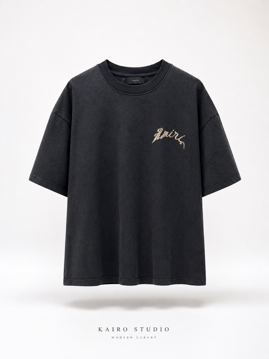 Premium Dragon Embroidered Oversized Tee - AMIRI