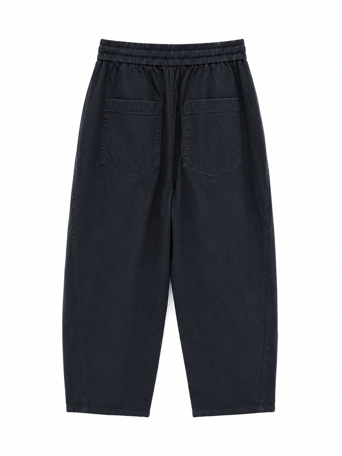 Washed Wide-Leg Drawstring Pants – Charcoal