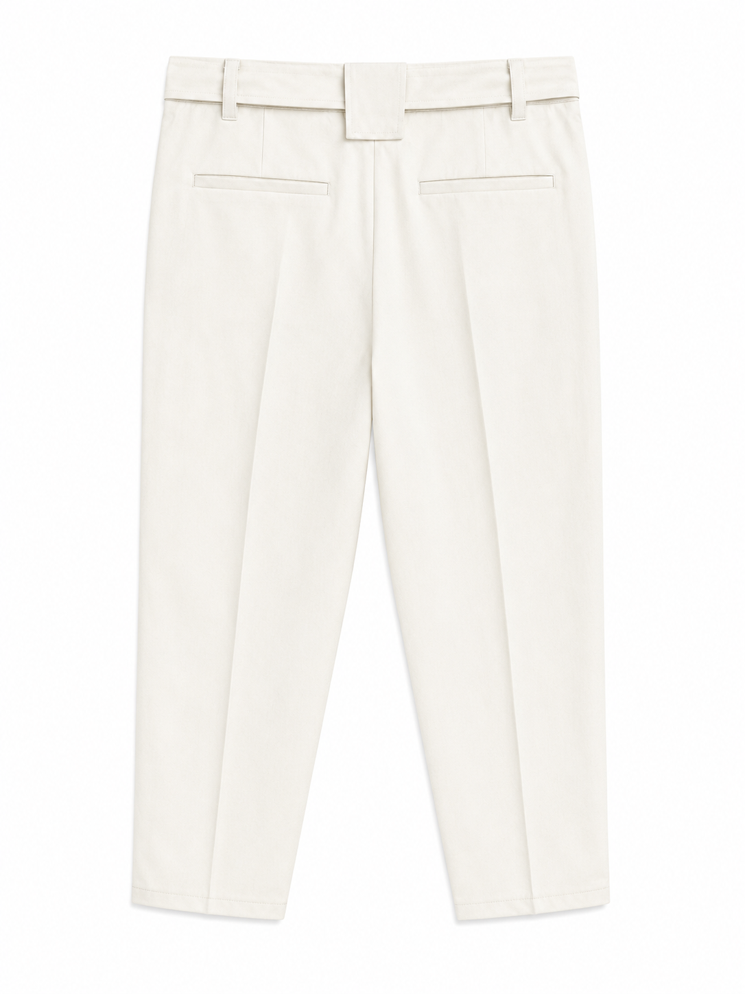 Belted Tailored Trousers – Ecru