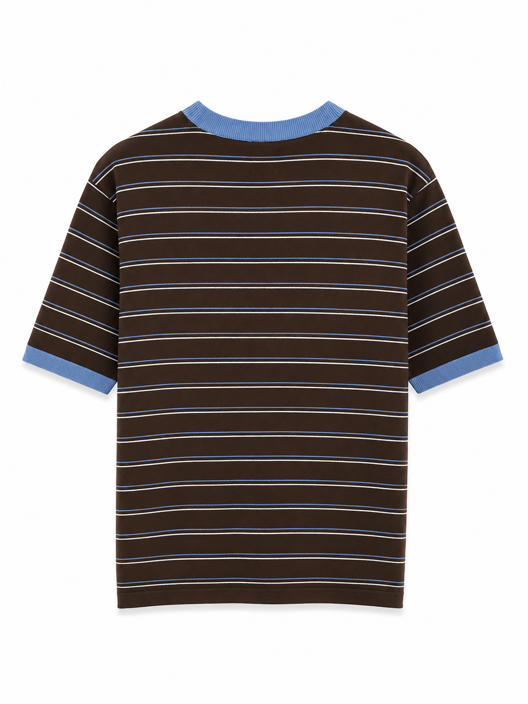 Vintage Stripe T-Shirt – Brown & Sky Blue