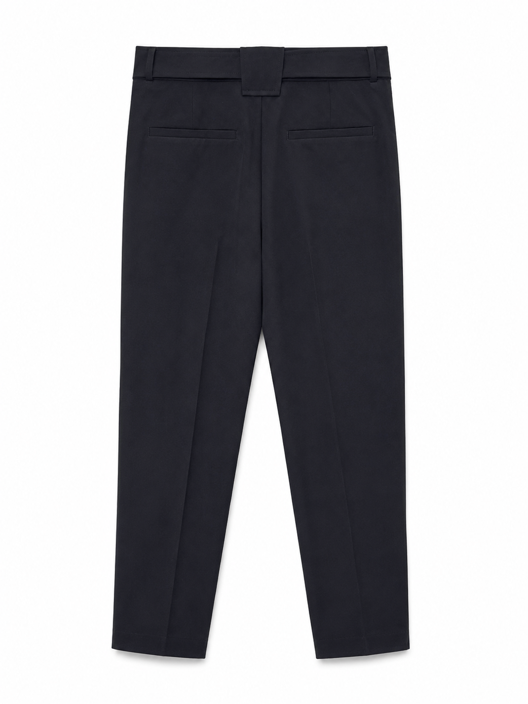 Pleated Belted Trousers – Black