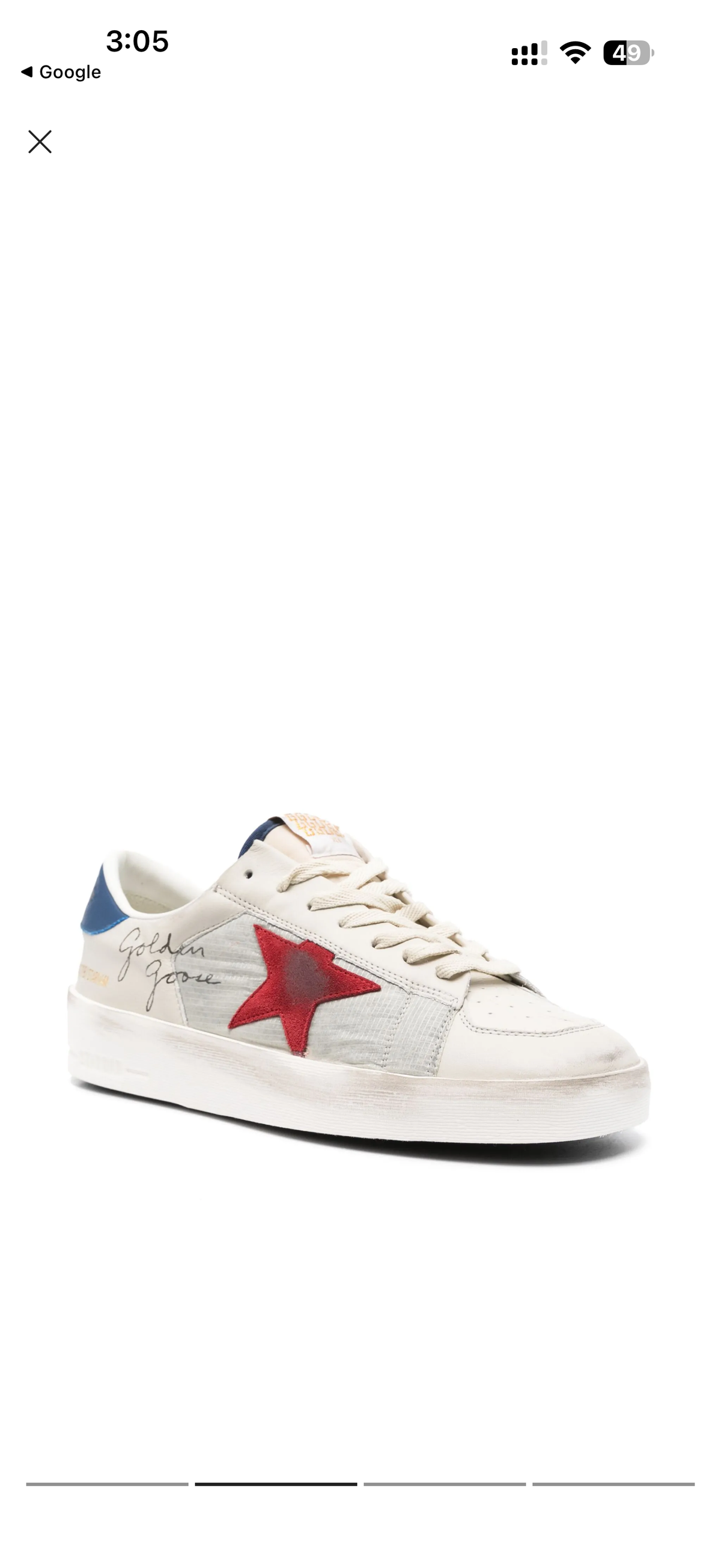 Golden Goose Stardan Ivory
White red star
blue heel tab