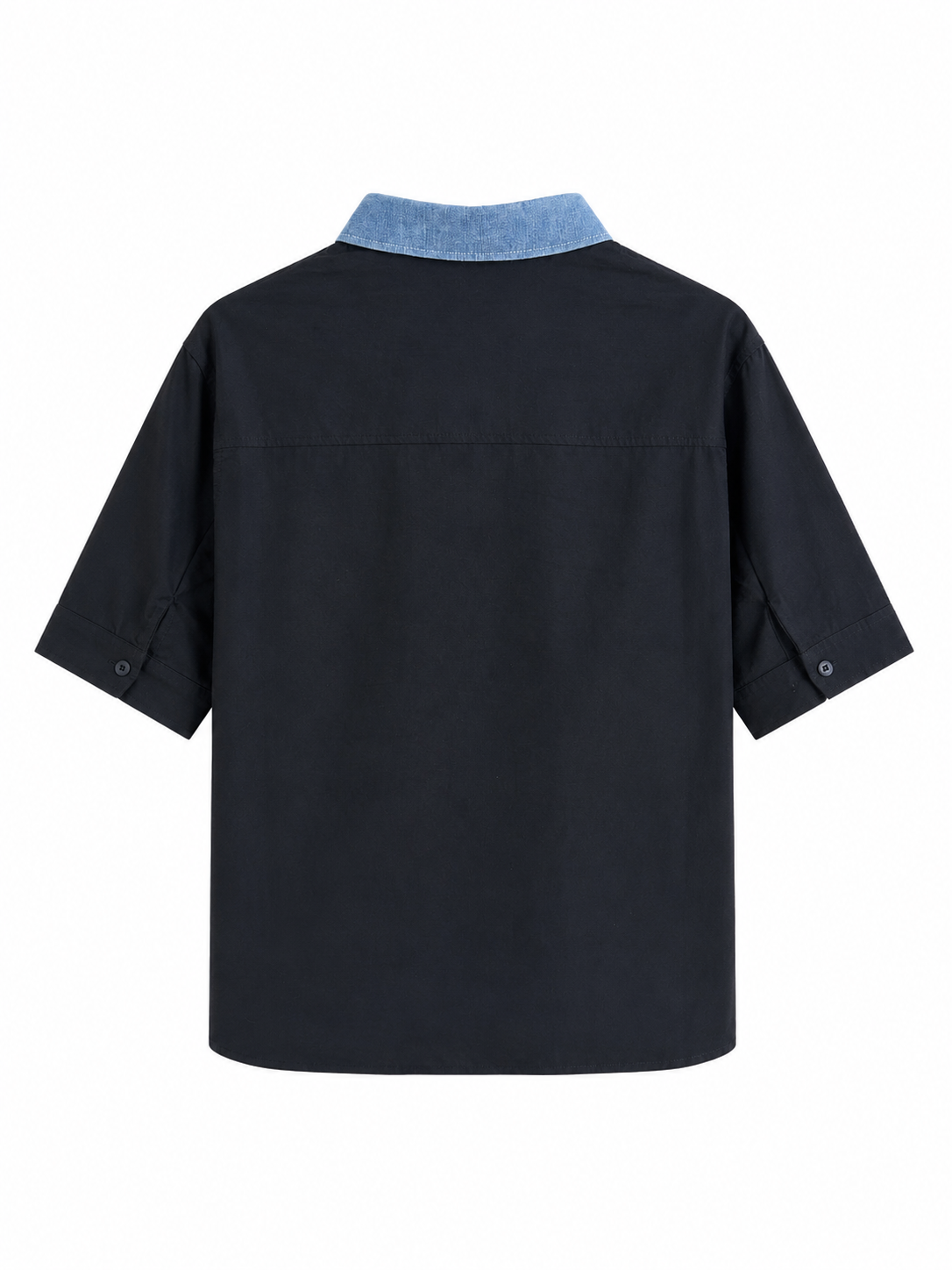 RELAXED FIT CONTRAST COLLAR- BLACK