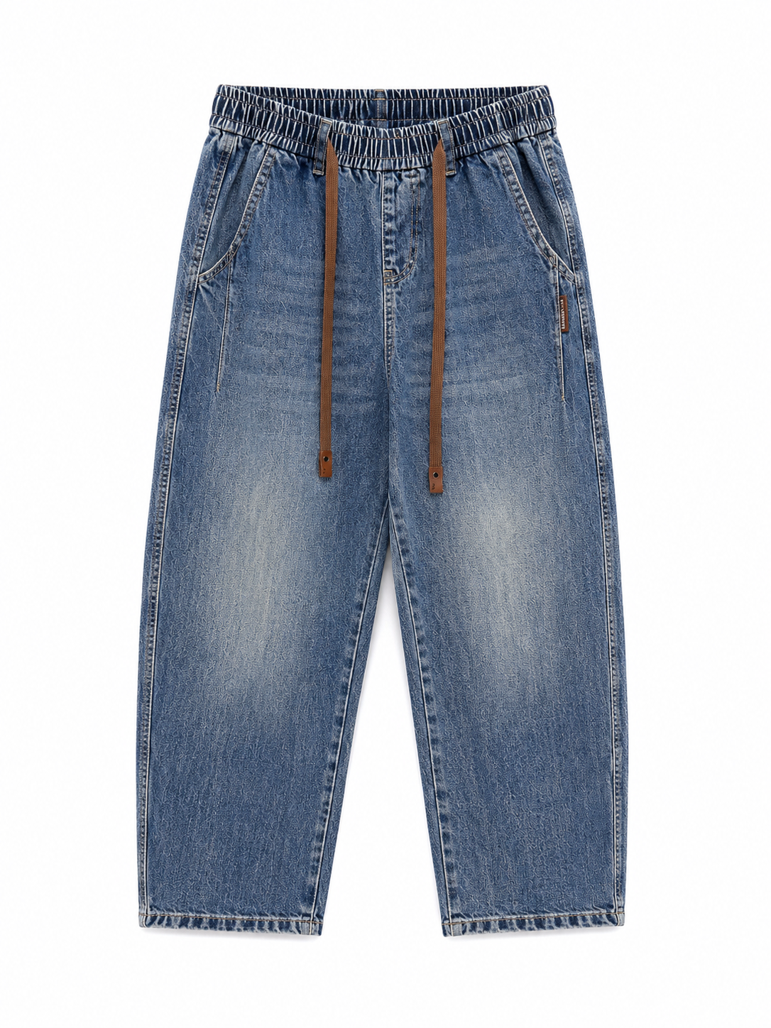 Drawstring Barrel Jeans – Vintage Blue