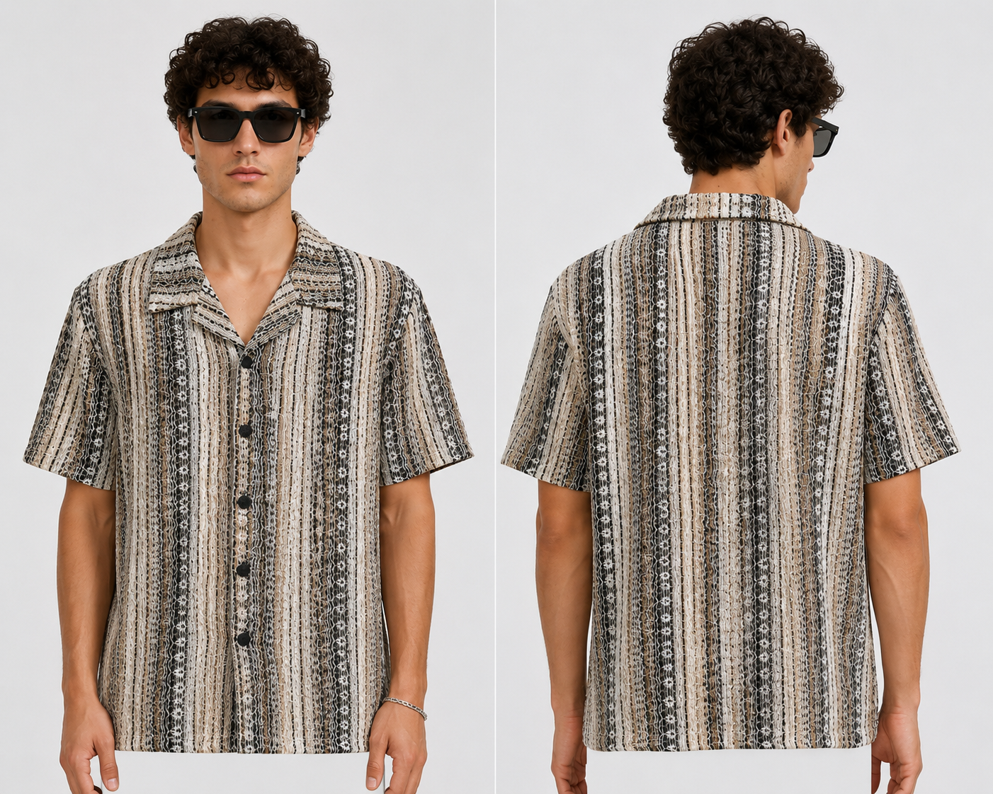 Riviera Stripe Resort Shirt ZARA