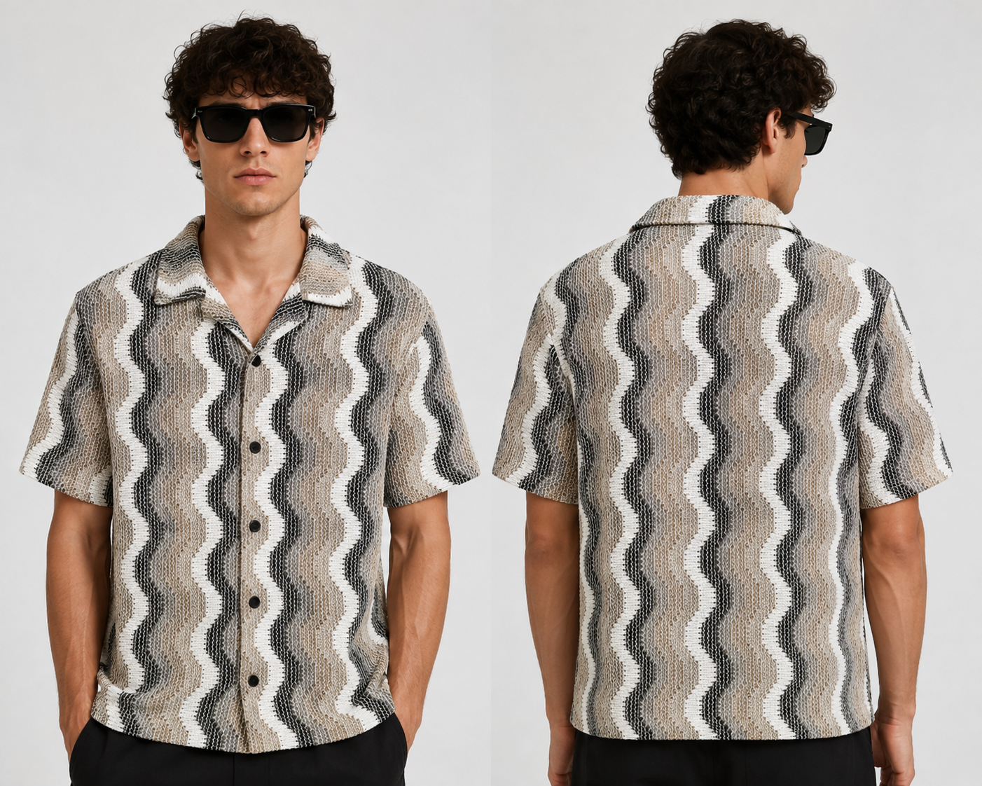 Wave Knit Resort Shirt – Sand ZARA