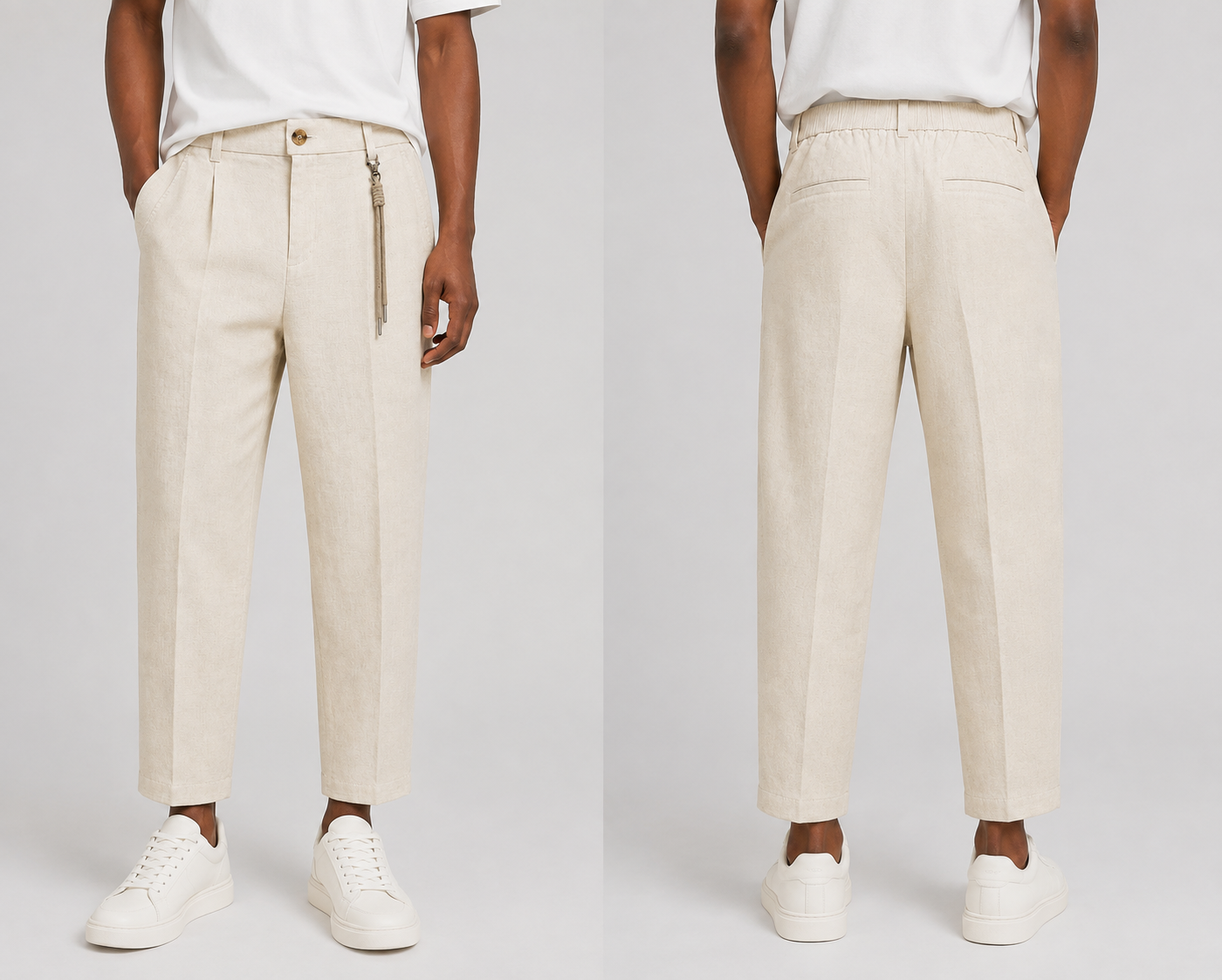 ESSENTIAL TAILORED PANTS - LINEN - Bieg