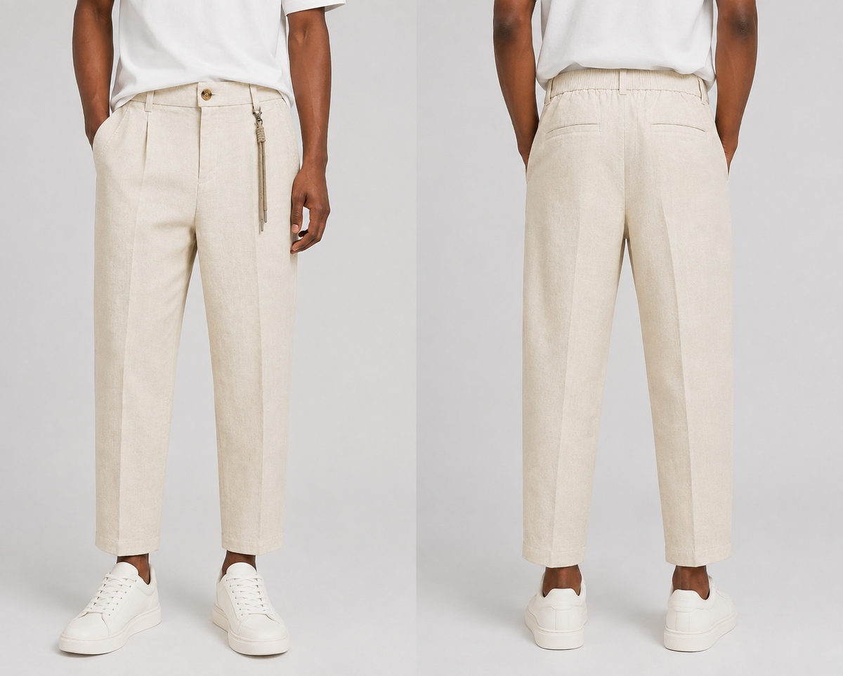 ESSENTIAL TAILORED PANTS - LINEN - Bieg
