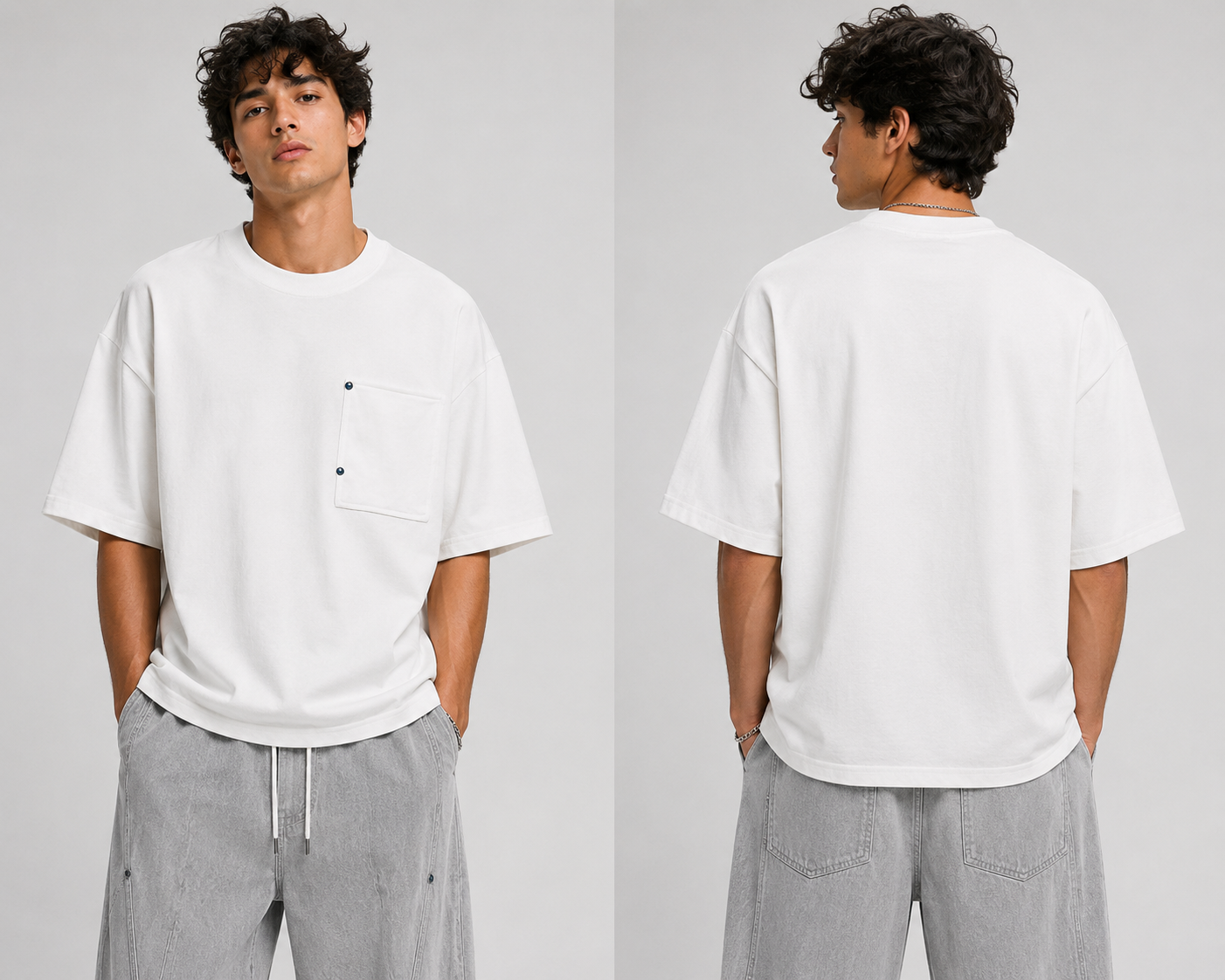 ESSENTIAL POCKET TEE -WHITE