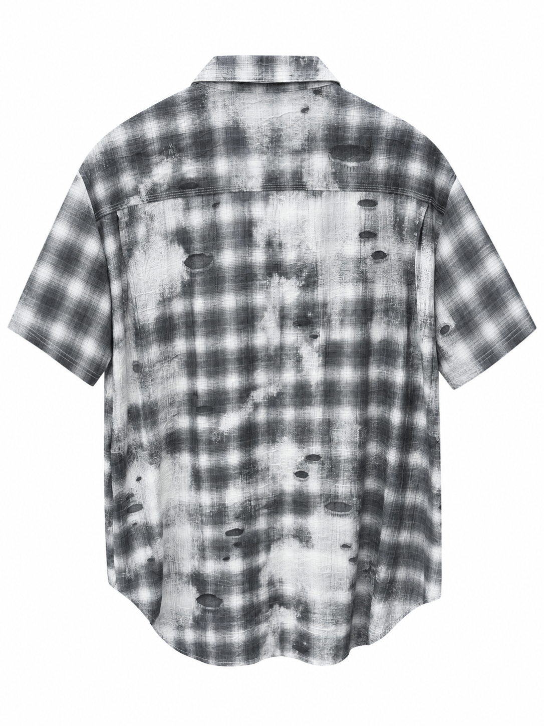 Distressed Plaid Overshirt