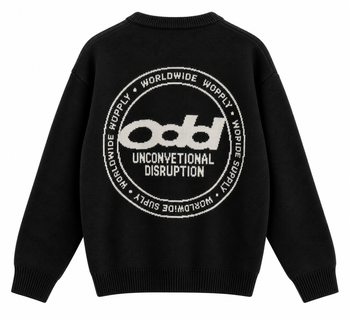 Bershka Black Graphic Knit Sweater