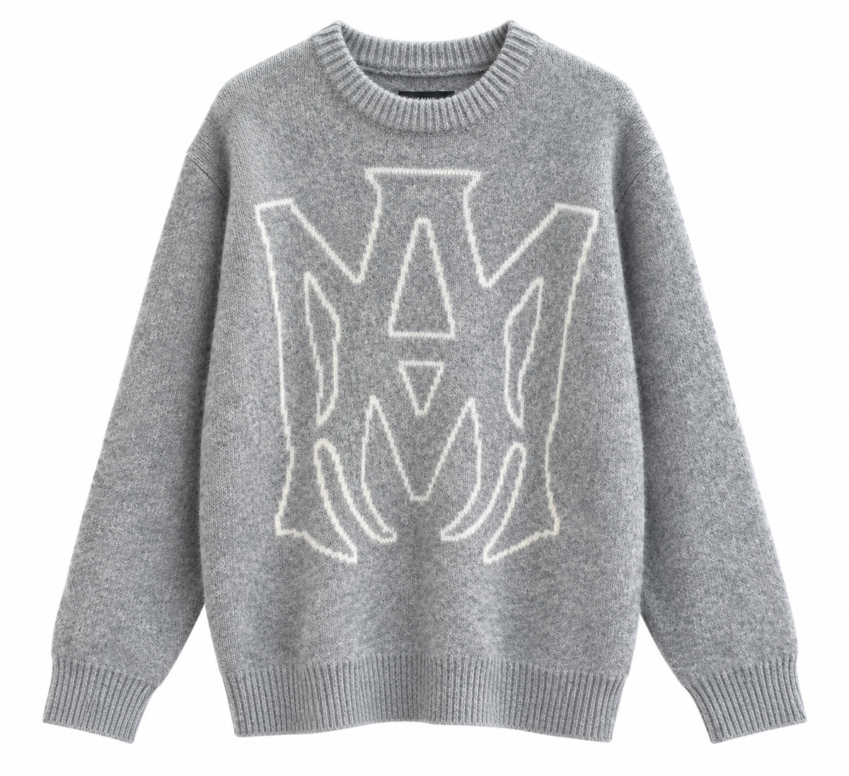 Amiri Grey Monogram Knit Sweater