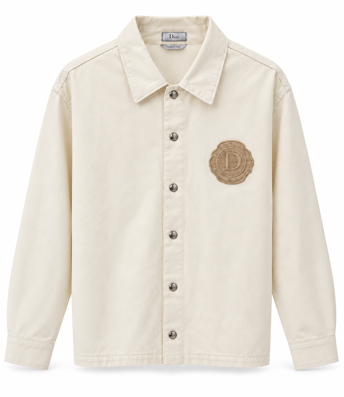 Dior Cream Embroidered Logo Overshirt